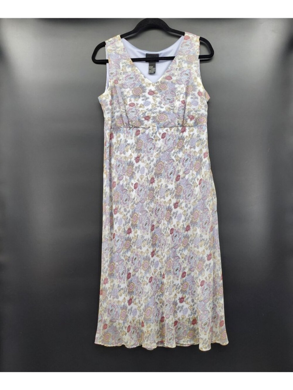 Bay Studio Empire Waist Dress 14P Floral Chiffon Y2k Boho Garden Party Cottage